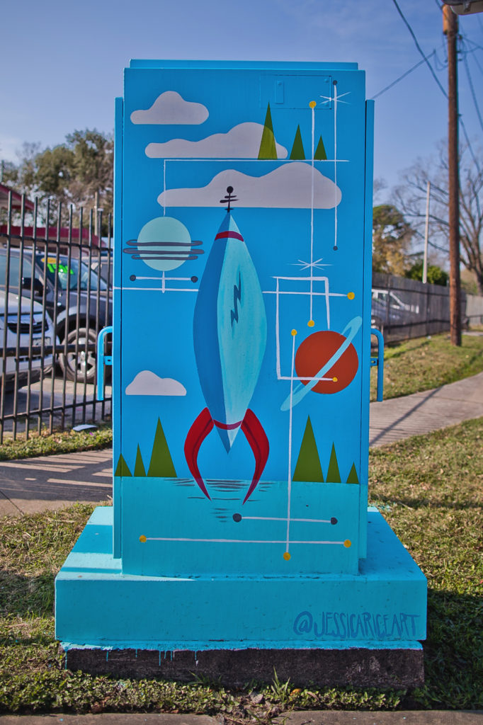 Jessica Rice MiniMural in the Hobby District