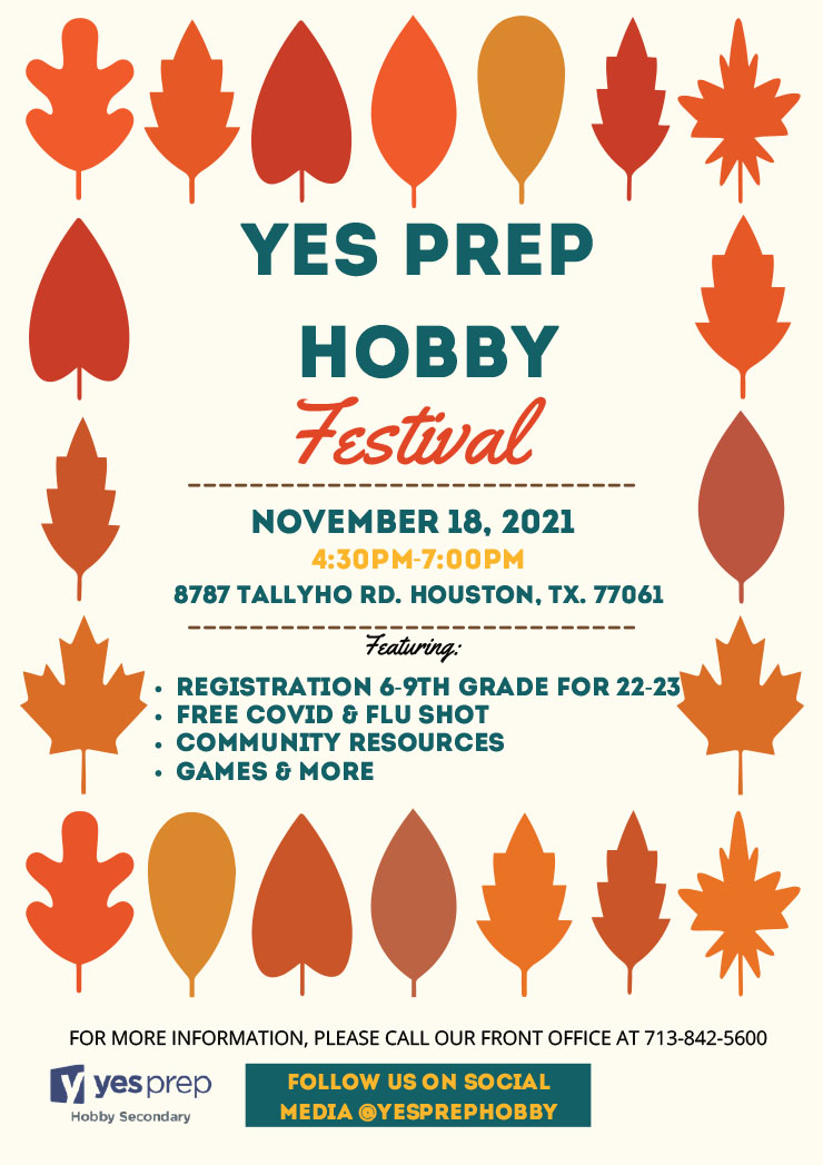 YES Prep Hobby Festival, Nov. 18 Hobby Area Management District